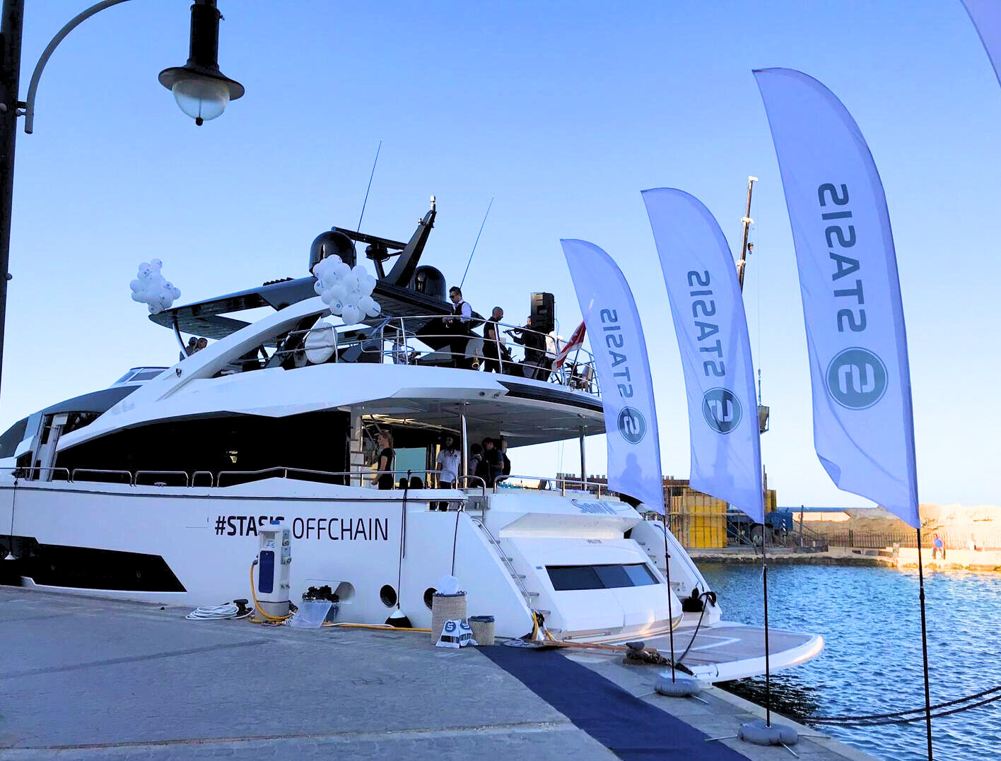 Branded yacht set up for a corporate charter