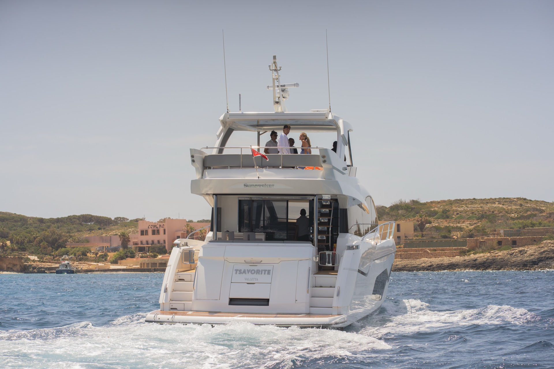 Yacht anchored in the Blue Lagoon, Comino